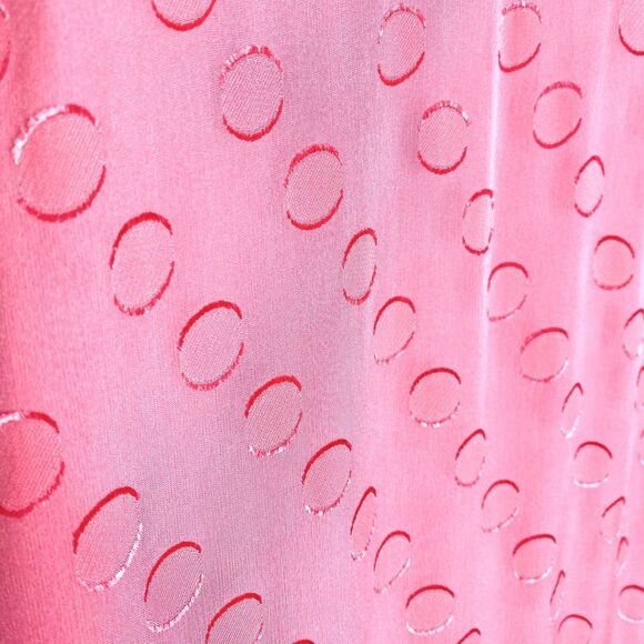 Saloni Jacquard Polka Dot Rose Ruffle Midi Dress Watermelon Pink Size 0 Silk New - Picture 7 of 12